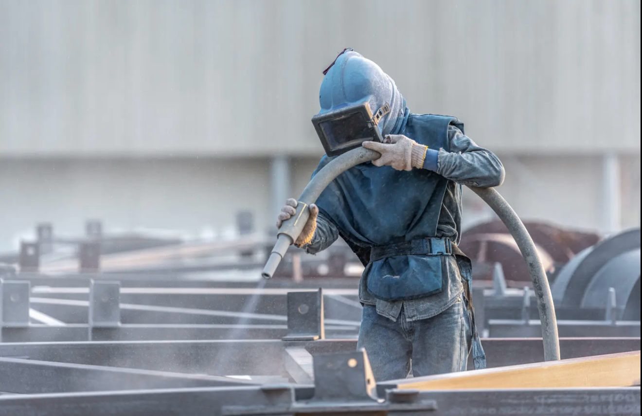 Blasting worker
